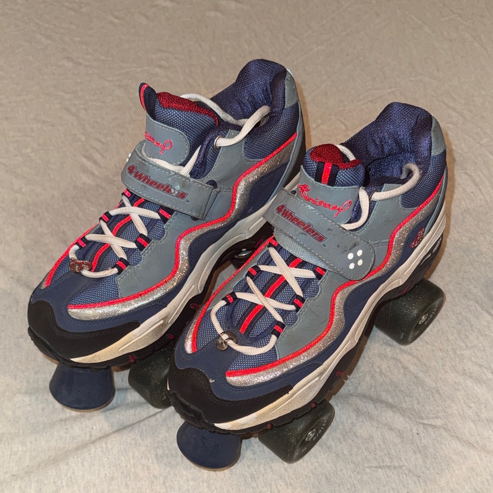 Navy and Red Women’s Roller Sneakers